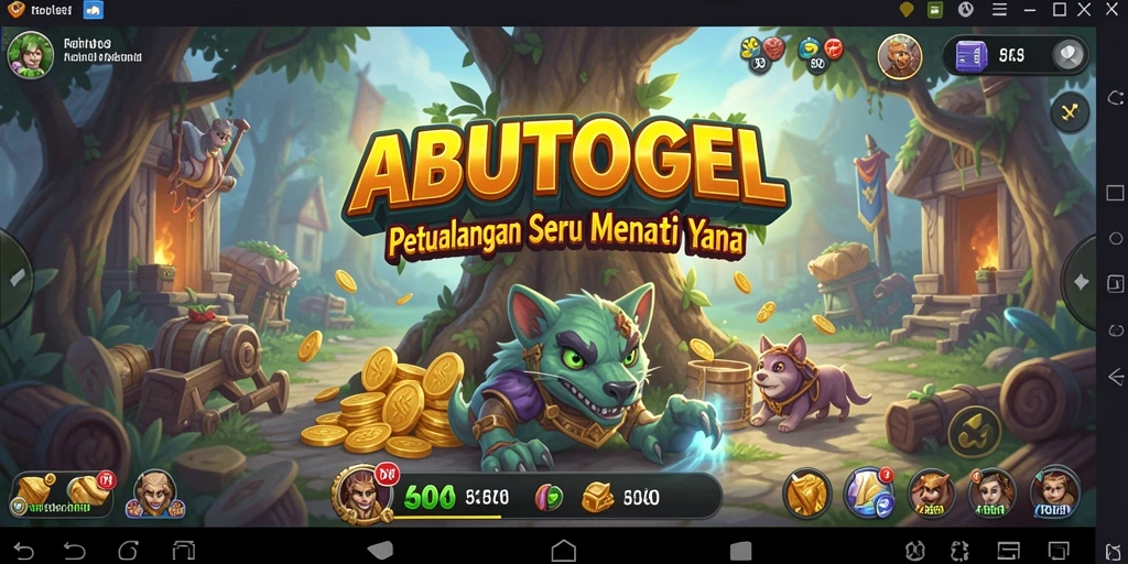 Tangkapan layar utama menunjukkan gameplay dinamis ABUTOGEL.