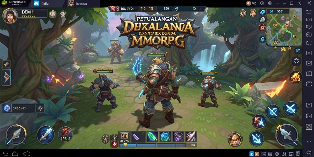Screenshot gameplay DEMI11 dengan dunia MMORPG yang luas dan grafis menawan.