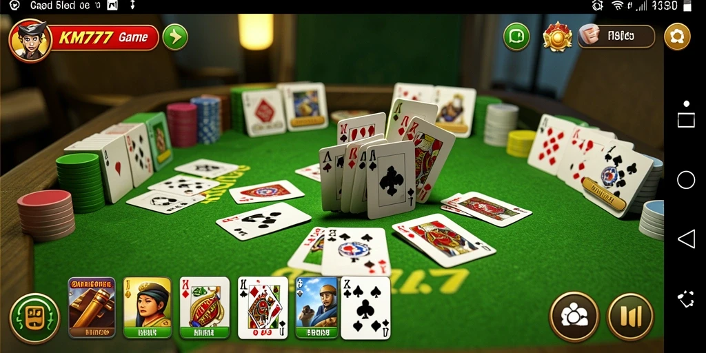 Tampilan gameplay Gaple yang menarik dan interaktif di KM777.