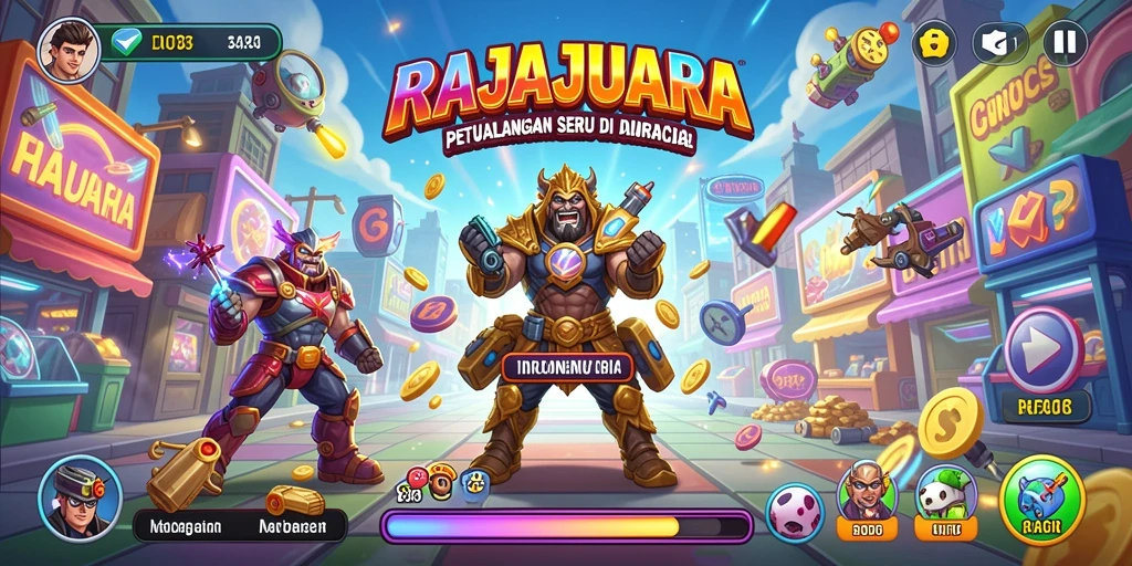 Tangkapan layar gameplay RAJAJUARA yang menampilkan keseruan permainan.