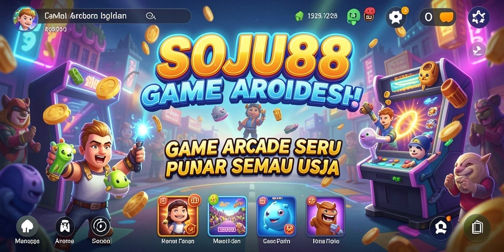 Tampilan seru dari gameplay arcade SOJU88 yang menantang.